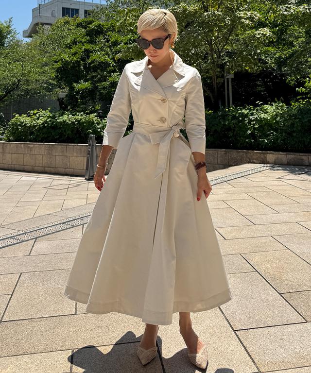 トレンチワンピースコート(撥水機能生地)_sty25aw-co03