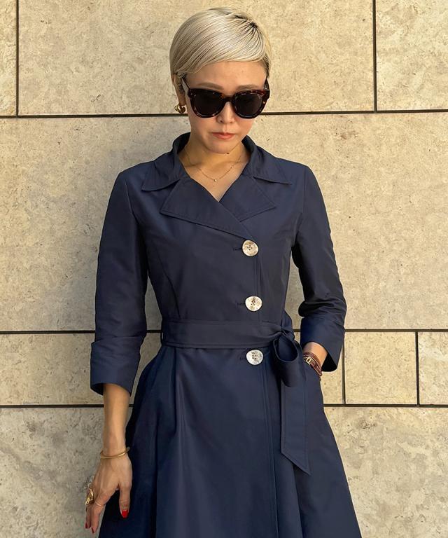 トレンチワンピースコート(撥水機能生地)_sty25aw-co03