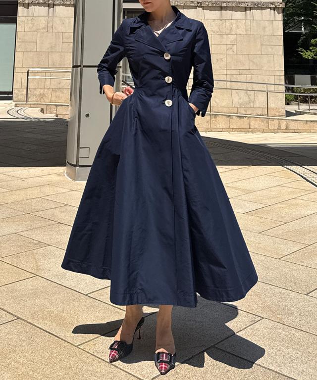 トレンチワンピースコート(撥水機能生地)_sty25aw-co03