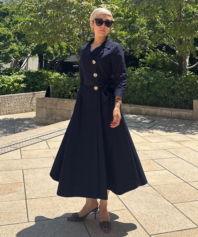 トレンチワンピースコート(撥水機能生地)_sty25aw-co03