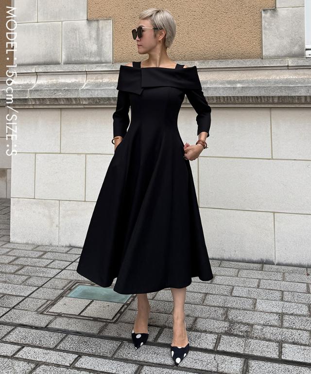 オフショルワンピース（静電・帯電防止生地）_sty25aw-op16