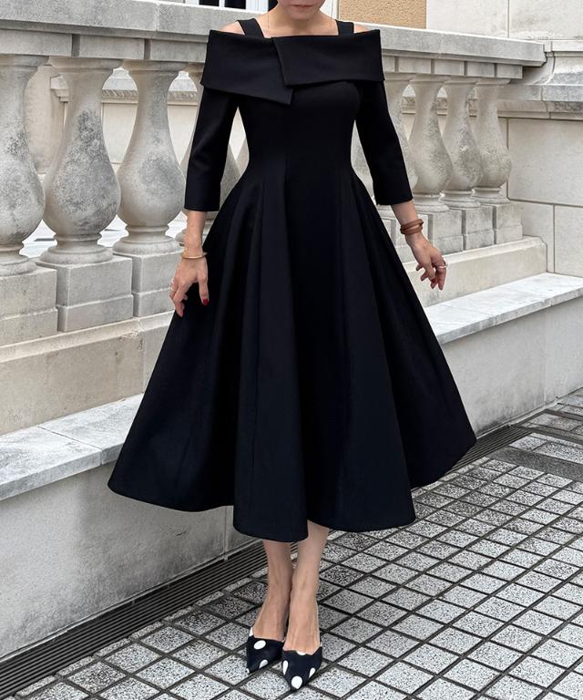 オフショルワンピース（静電・帯電防止生地）_sty25aw-op16