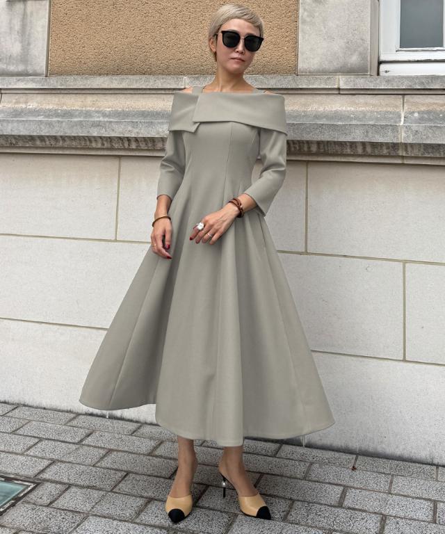 オフショルワンピース（静電・帯電防止生地）_sty25aw-op16