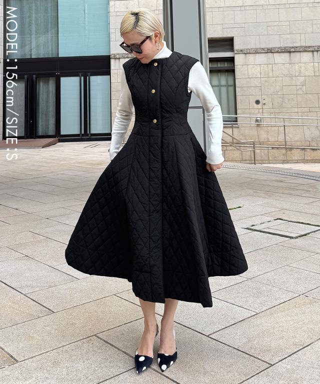 ジェンヌJENNE ２WAY機能綿キルティングジレワンピース 2WAY機能綿キルティングジレワンピース｜JENNE(ジェンヌ)公式通販