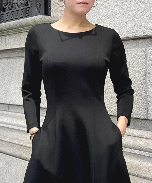 フレンチ美シルエットとろみスリーブワンピース_sty25aw-op43