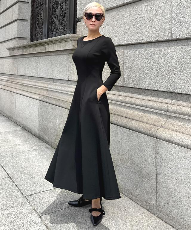 フレンチ美シルエットとろみスリーブワンピース_sty25aw-op43