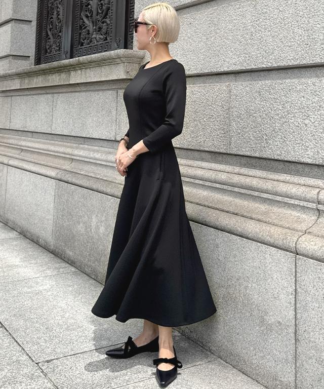 フレンチ美シルエットとろみスリーブワンピース_sty25aw-op43