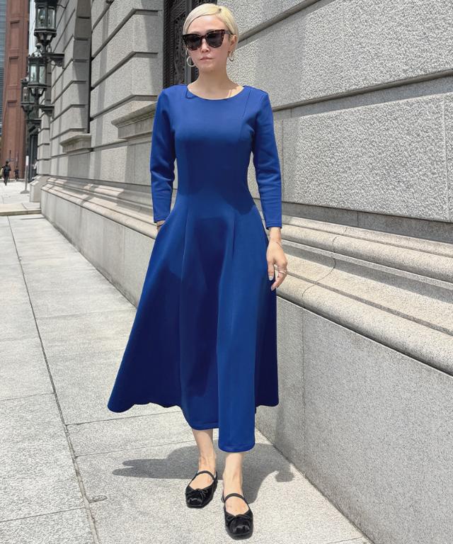 フレンチ美シルエットとろみスリーブワンピース_sty25aw-op43