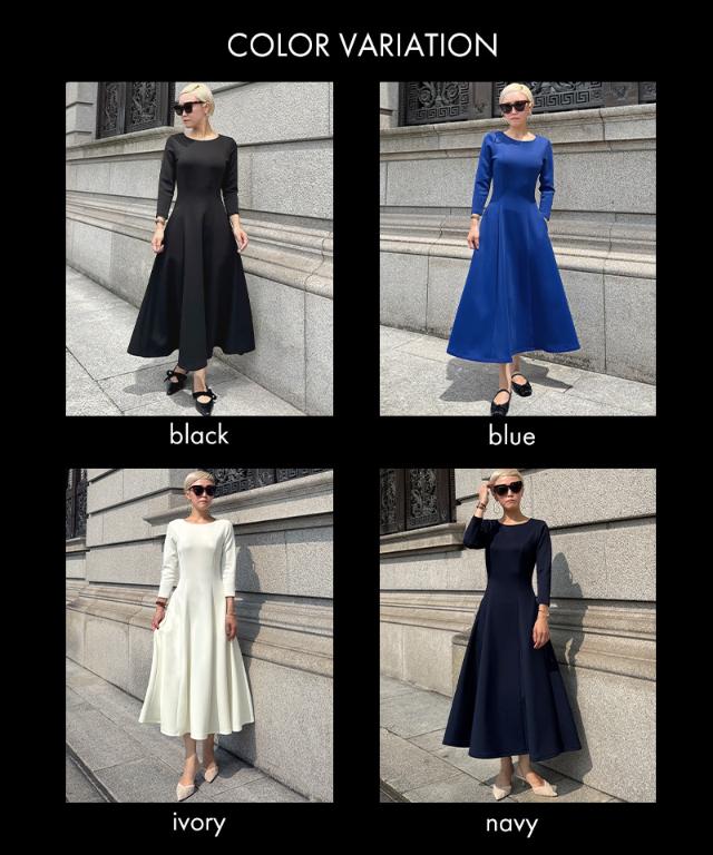 フレンチ美シルエットとろみスリーブワンピース_sty25aw-op43