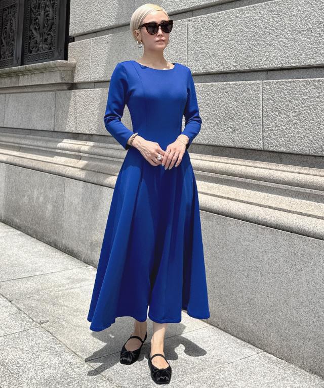 フレンチ美シルエットとろみスリーブワンピース_sty25aw-op43