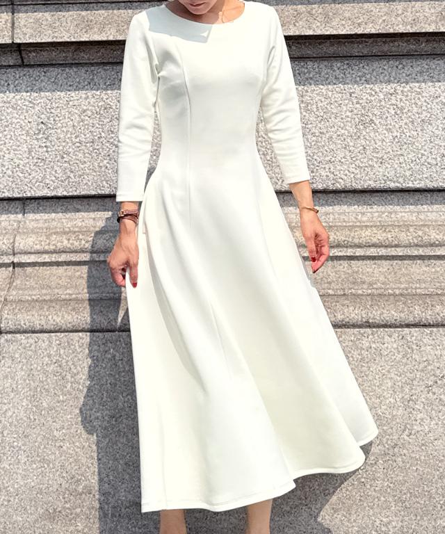 フレンチ美シルエットとろみスリーブワンピース_sty25aw-op43
