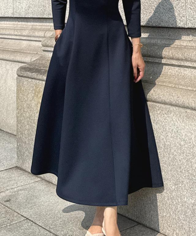 フレンチ美シルエットとろみスリーブワンピース_sty25aw-op43