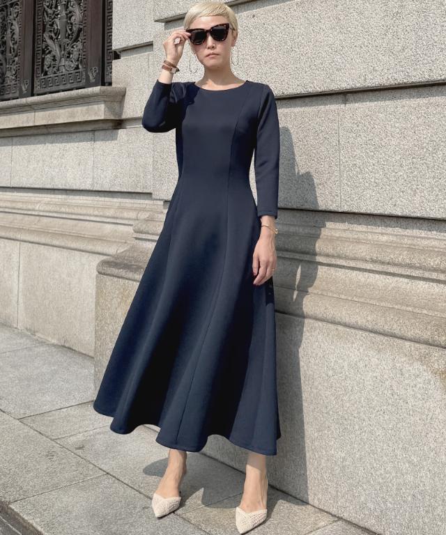 フレンチ美シルエットとろみスリーブワンピース_sty25aw-op43