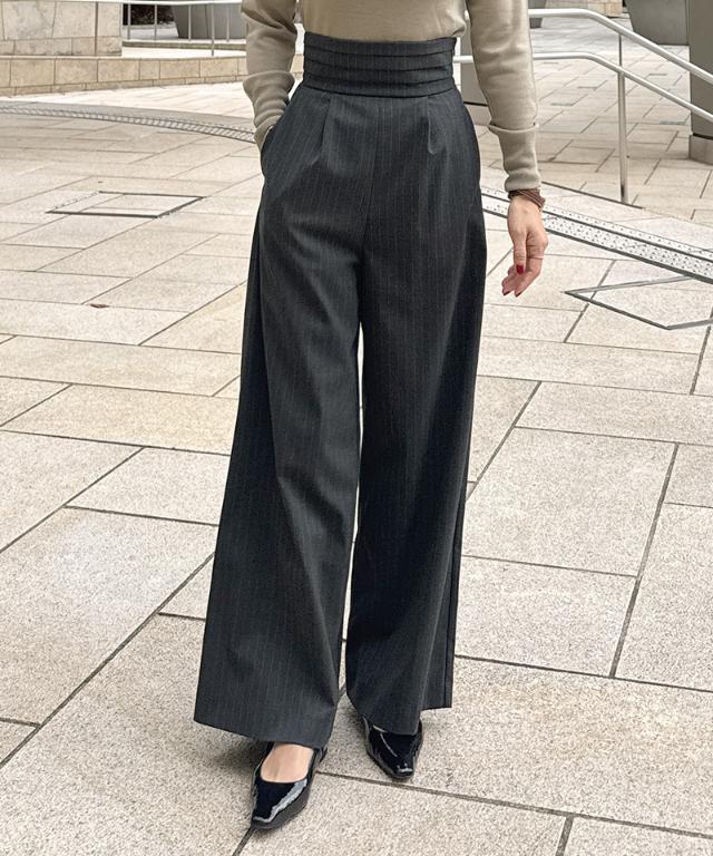 ピンストライプカマーベルトパンツ_sty25aw-pt14