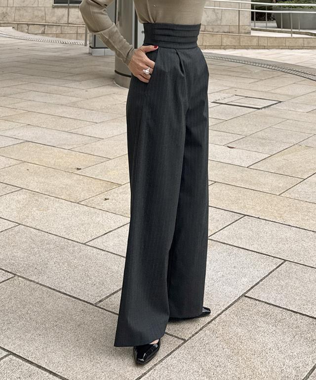 ピンストライプカマーベルトパンツ_sty25aw-pt14