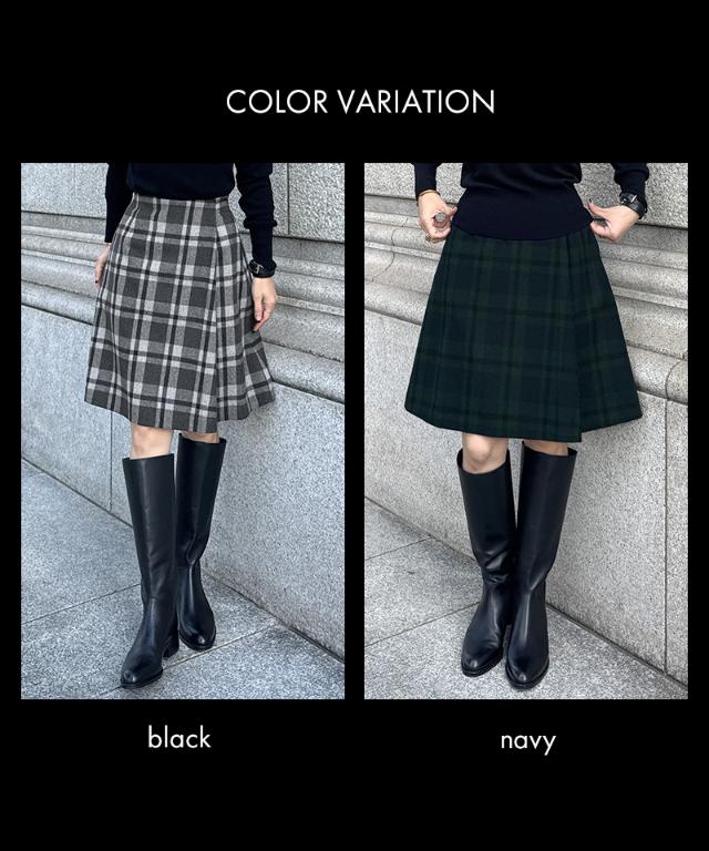 Aラインチェックスカート_sty25aw-sk09