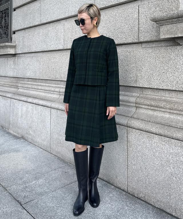 Aラインチェックスカート_sty25aw-sk09