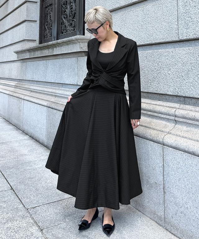 BALMAIN フレアスカート 黒　ツィード ラグジュアリースカート | BALMAIN