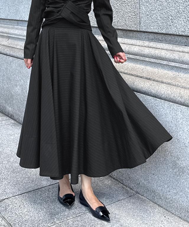 ピンストライプフレアスカート_sty25aw-sk13