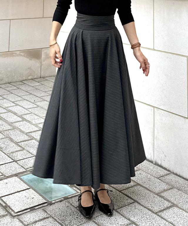ピンストライプフレアスカート_sty25aw-sk13