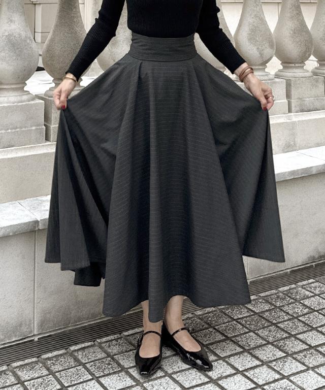 ピンストライプフレアスカート_sty25aw-sk13