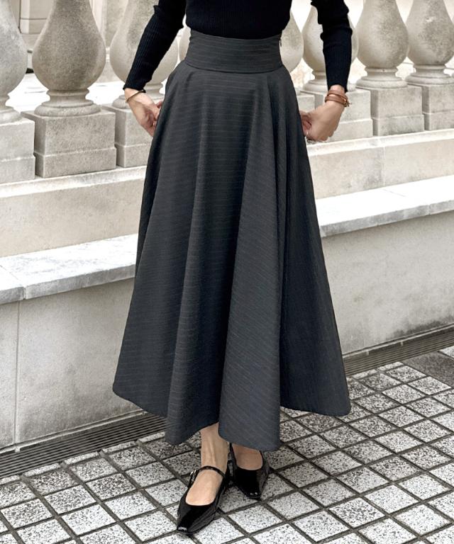 ピンストライプフレアスカート_sty25aw-sk13