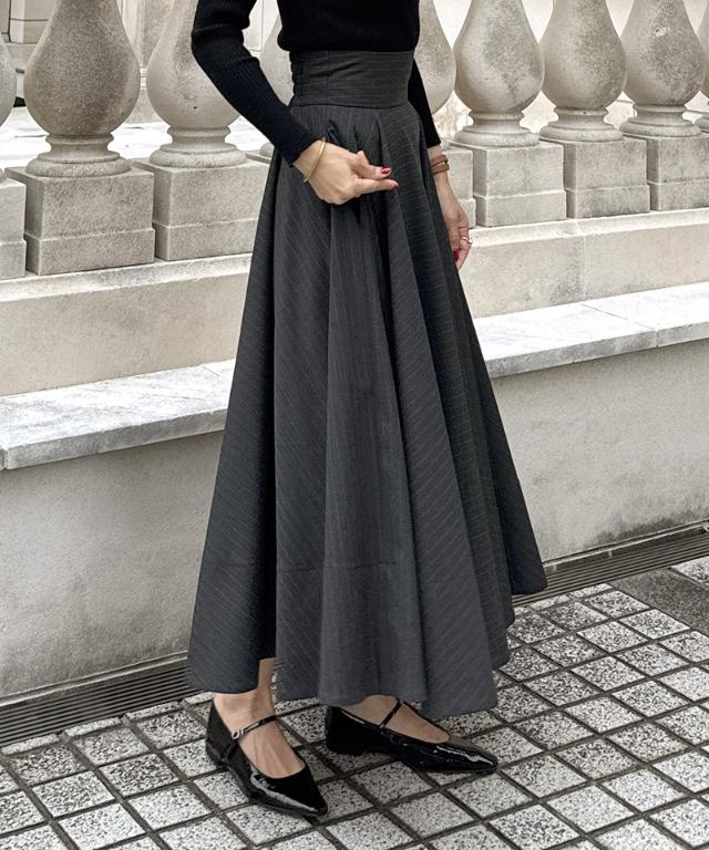 ピンストライプフレアスカート_sty25aw-sk13