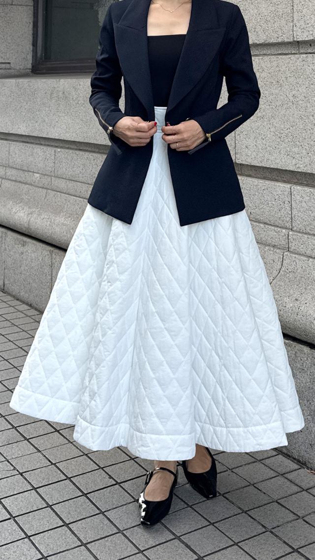 機能中綿キルティングスカート