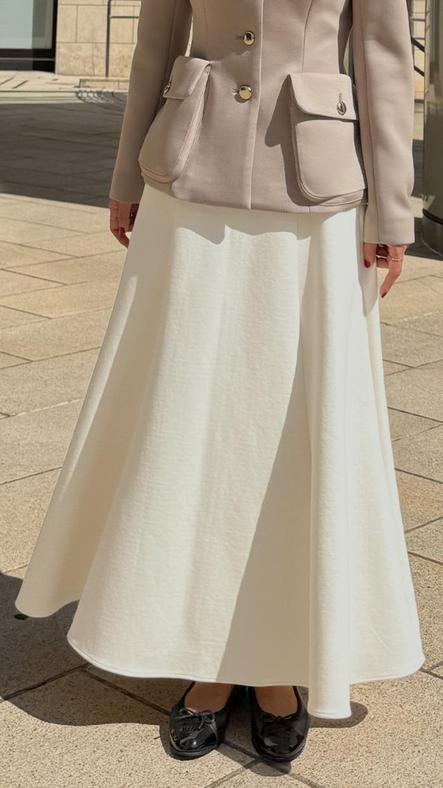 裏起毛カットロングスカート