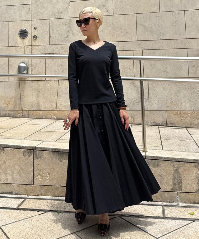 日本製美バストラインVネックカットソー_sty25aw-tp55