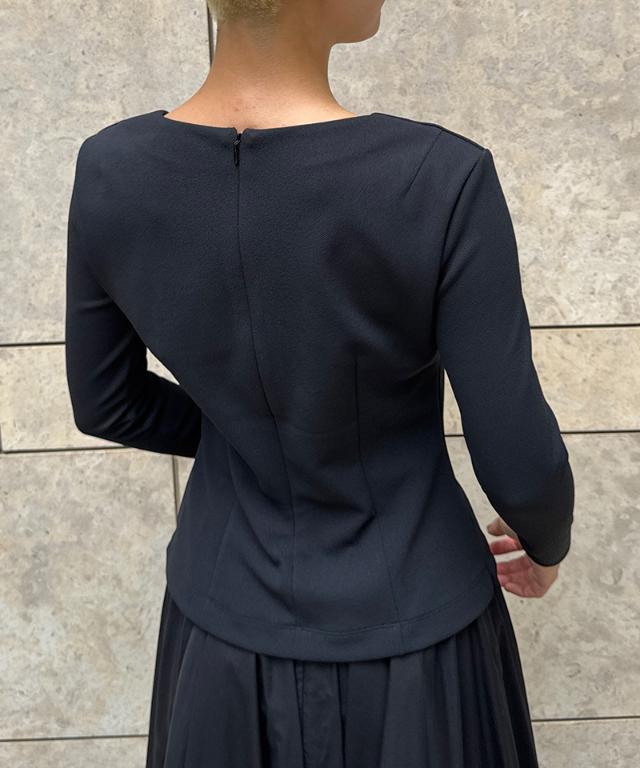 日本製美バストラインVネックカットソー_sty25aw-tp55