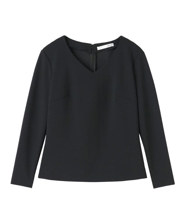 日本製美バストラインVネックカットソー_sty25aw-tp55