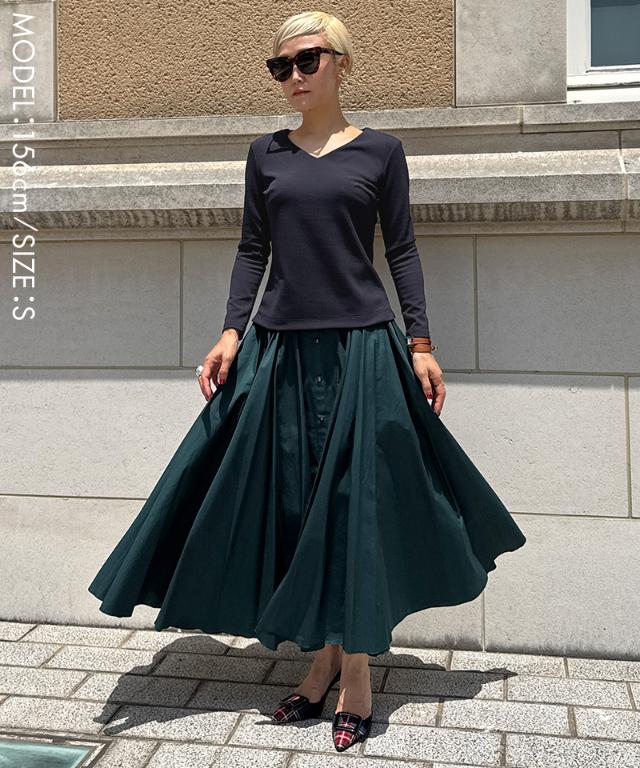 日本製美バストラインVネックカットソー_sty25aw-tp55