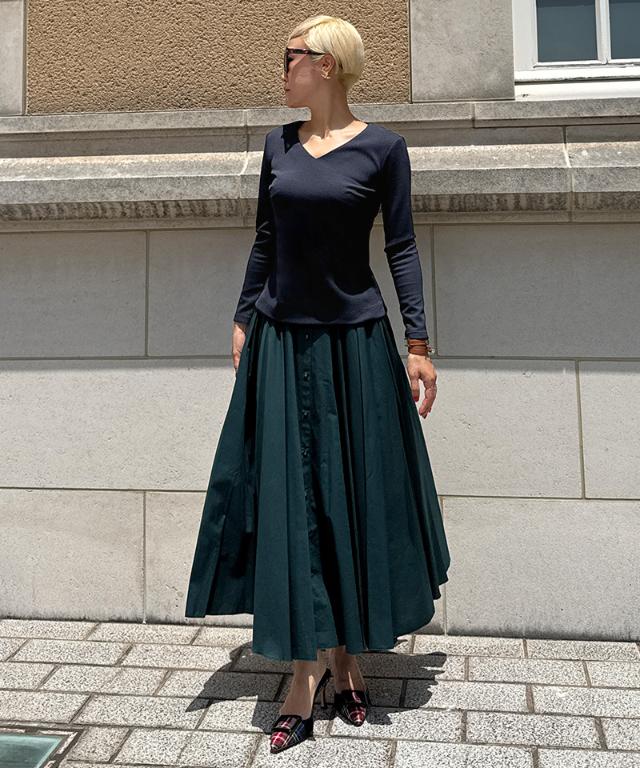 日本製美バストラインVネックカットソー_sty25aw-tp55