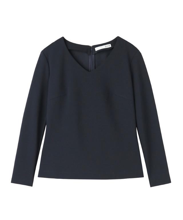 日本製美バストラインVネックカットソー_sty25aw-tp55