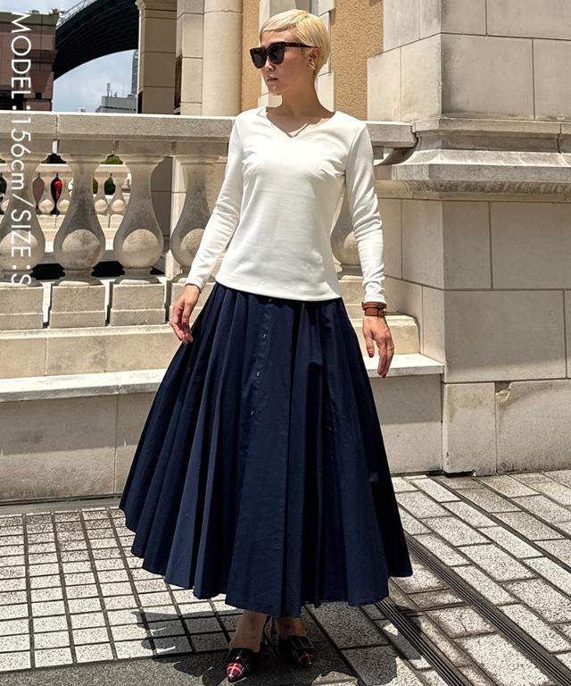 日本製美バストラインVネックカットソー_sty25aw-tp55