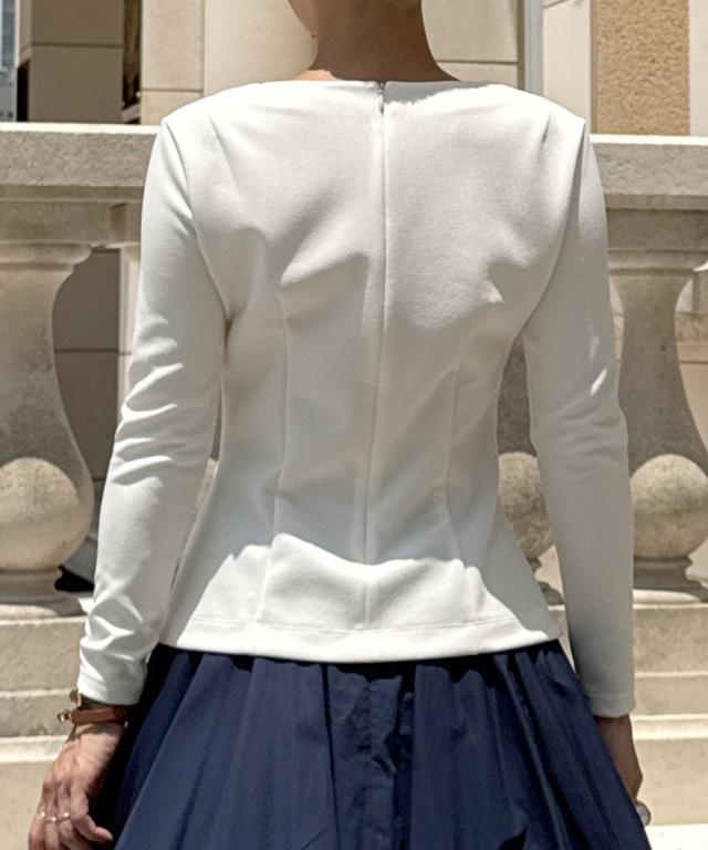 日本製美バストラインVネックカットソー_sty25aw-tp55