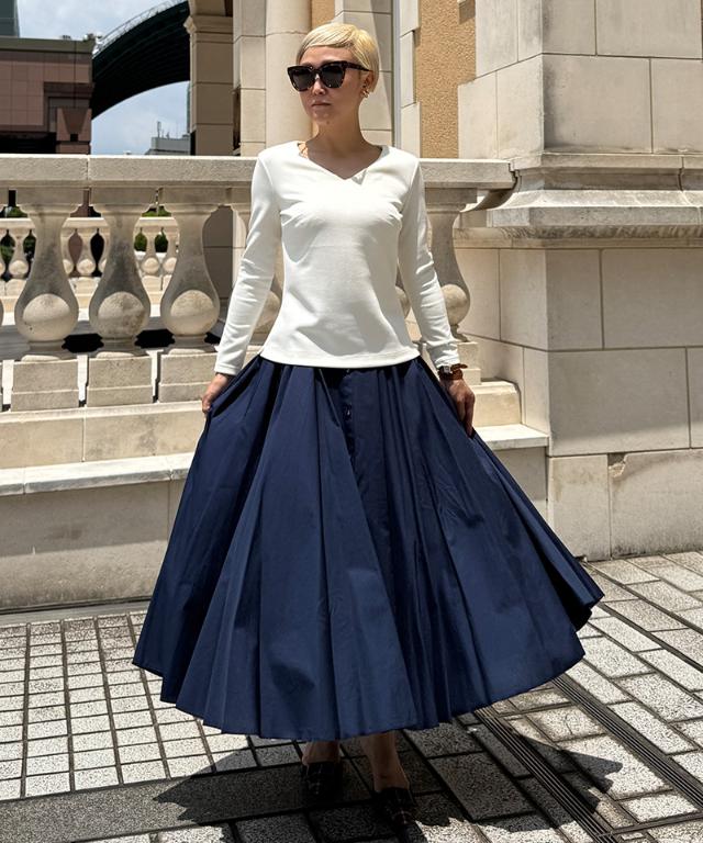 日本製美バストラインVネックカットソー_sty25aw-tp55