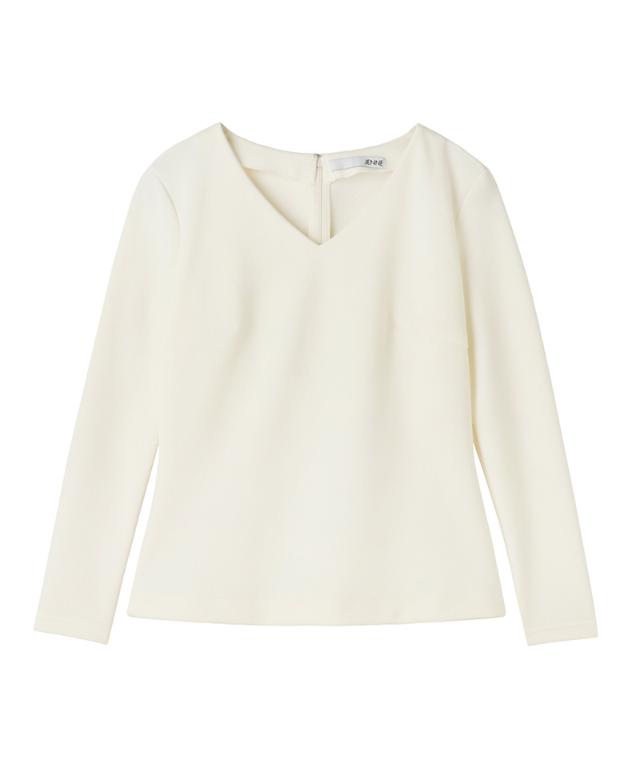 日本製美バストラインVネックカットソー_sty25aw-tp55