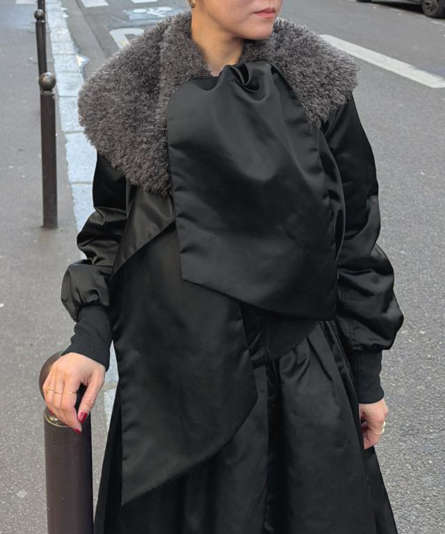 リモンタ社製立体美シルエットフライトジャケット＜機能性綿使用／ファーマフラー付き＞_sty26aw-jk20