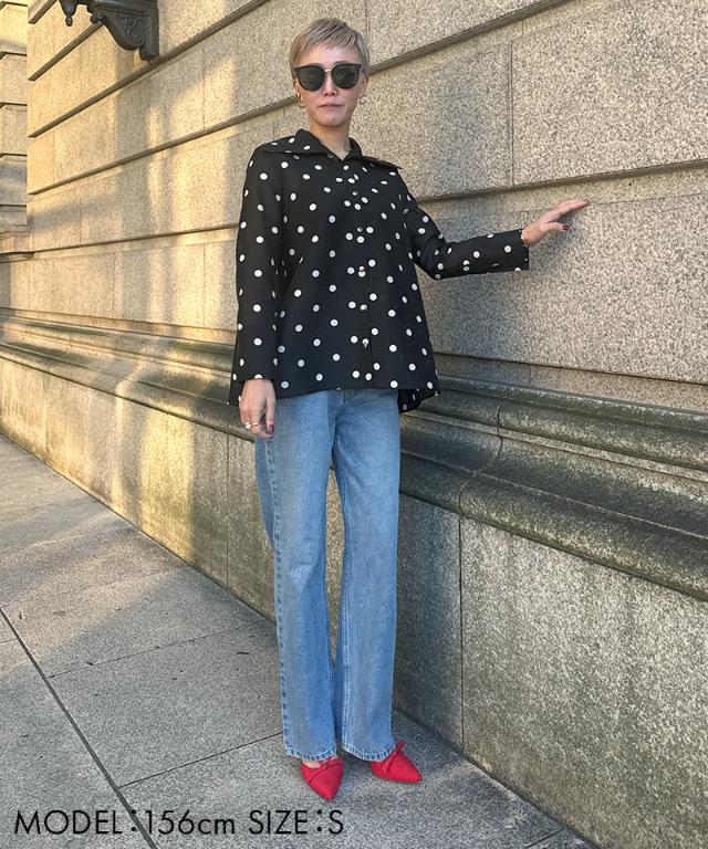 日本製ラグジュアリードットブラウス（北陸生産生地）_sty26ss-bl37