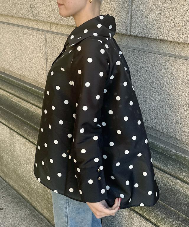 日本製ラグジュアリードットブラウス（北陸生産生地）_sty26ss-bl37