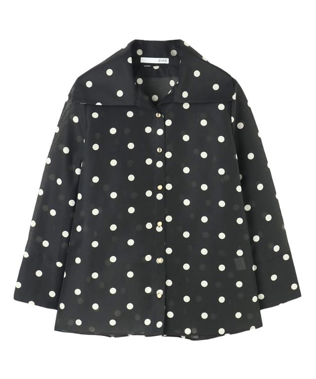 日本製ラグジュアリードットブラウス（北陸生産生地）_sty26ss-bl37