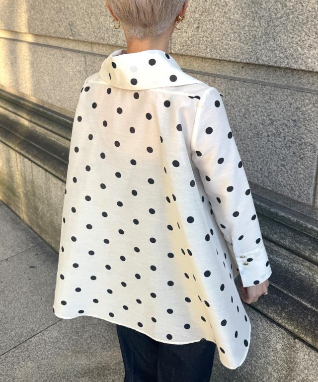 日本製ラグジュアリードットブラウス（北陸生産生地）_sty26ss-bl37