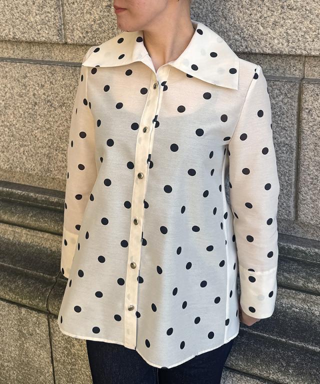 日本製ラグジュアリードットブラウス（北陸生産生地）_sty26ss-bl37