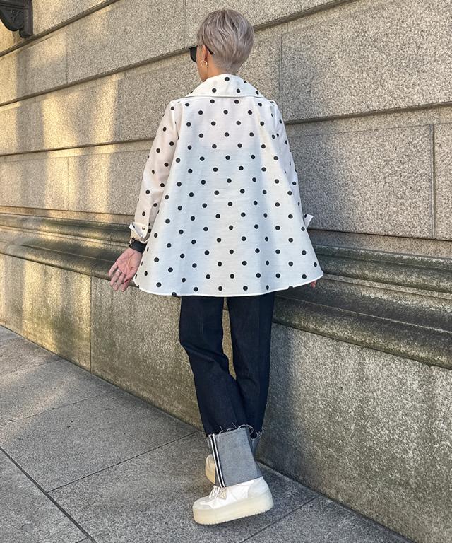 日本製ラグジュアリードットブラウス（北陸生産生地）_sty26ss-bl37