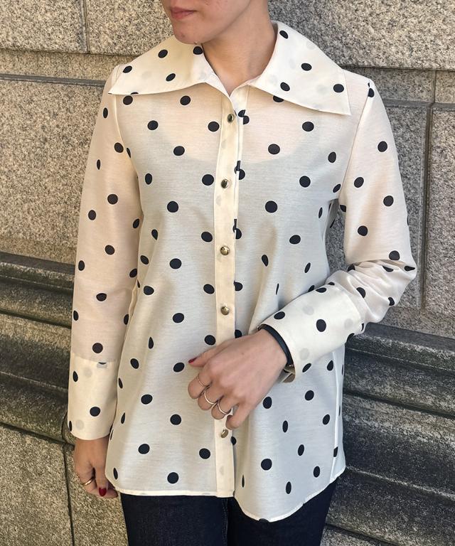 日本製ラグジュアリードットブラウス（北陸生産生地）_sty26ss-bl37