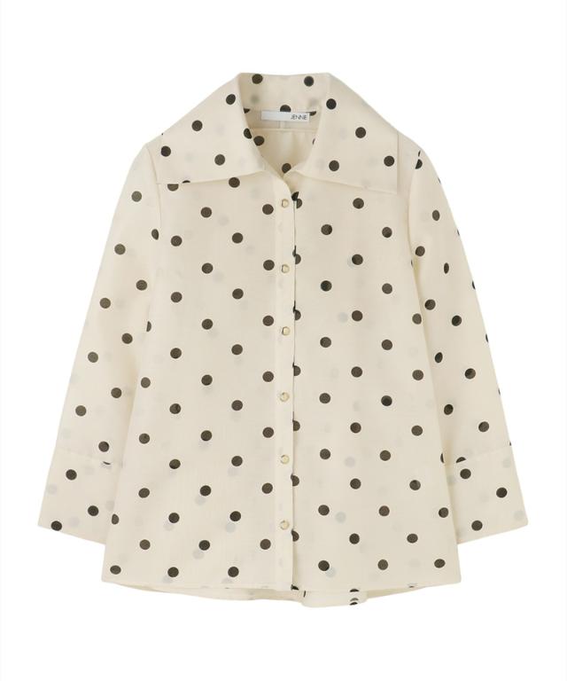 日本製ラグジュアリードットブラウス（北陸生産生地）_sty26ss-bl37