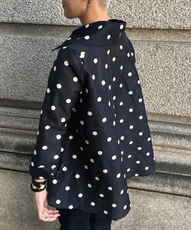 日本製ラグジュアリードットブラウス（北陸生産生地）_sty26ss-bl37