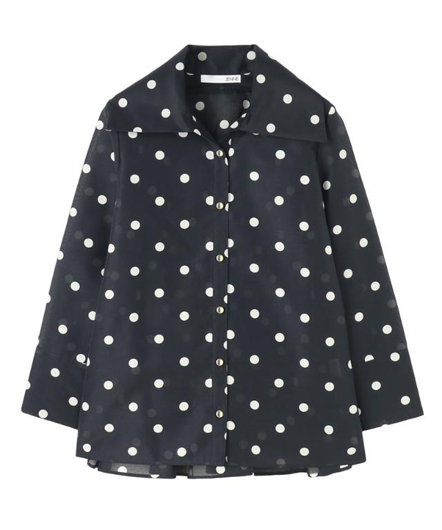 日本製ラグジュアリードットブラウス（北陸生産生地）_sty26ss-bl37